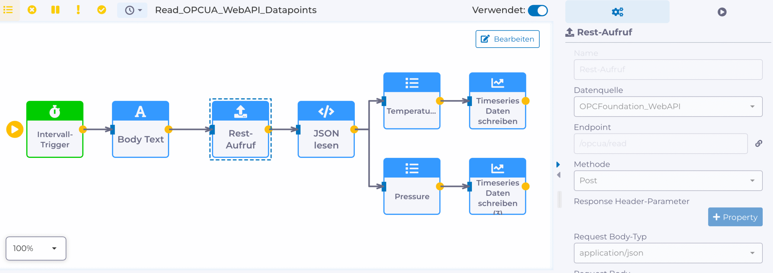 OPC UA Web API-Anwendungsbeispiel mit manubes: Datenpunkte lesen