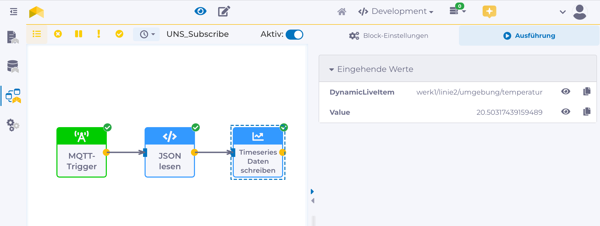 UNS-Integration mit manubes: Datenabruf als MQTT-Subscriber