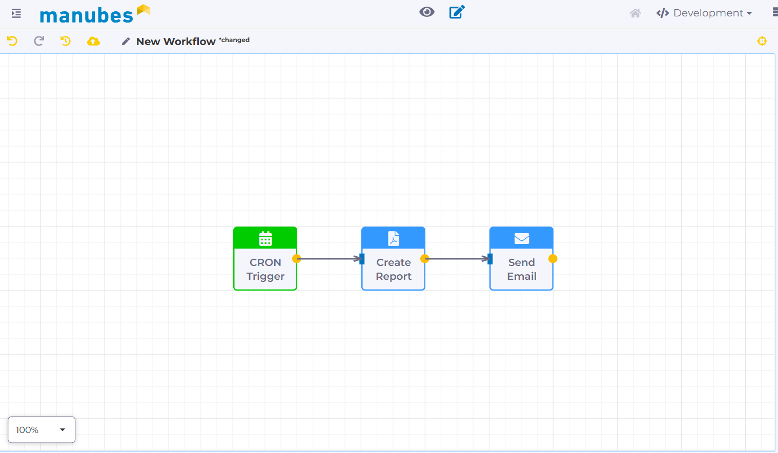 manubes Workflow Example: Automated Generation and Distribution of Production Reports
