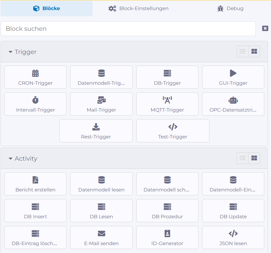 manubes Workflow Designer: Trigger und Activities
