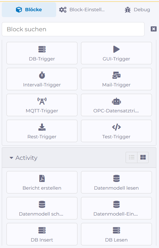 manubes Workflow Designer: Trigger und Activities
