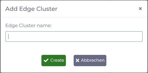 manubes Administration:  Adding a new Edge Cluster