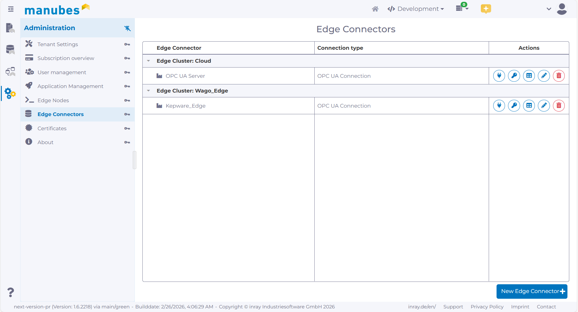 manubes Administration: Overview of Edge Connectors