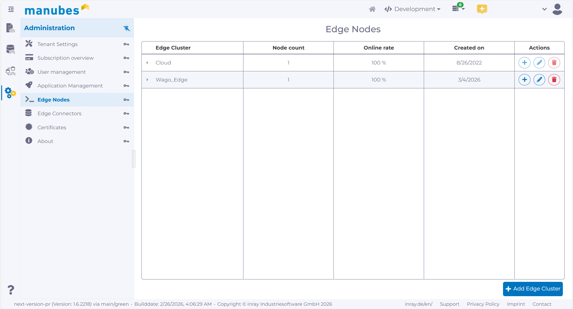 manubes Administration: Edge Node Overview