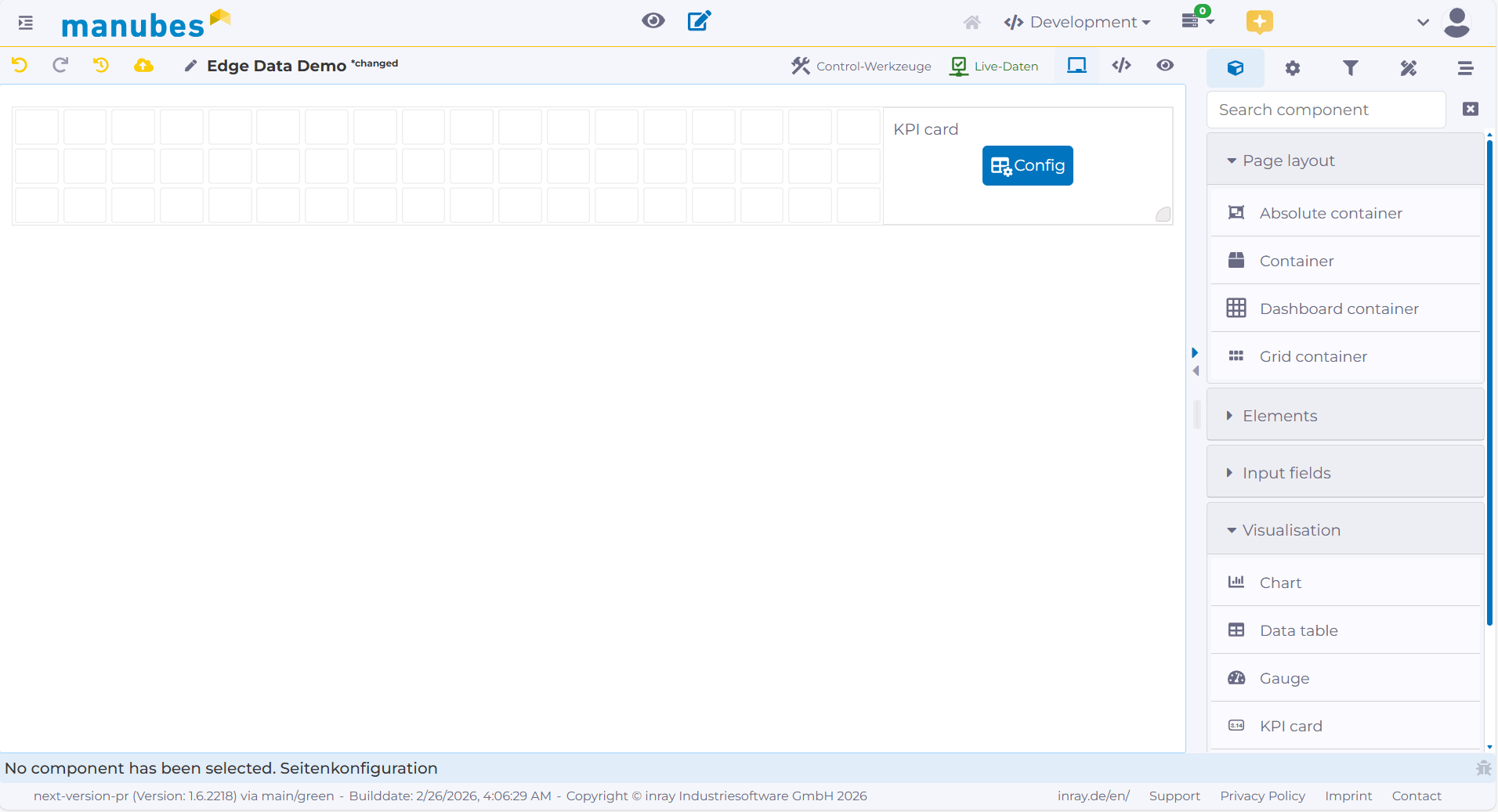 Data Visualization with manubes: Placing Elements in a Dashboard Container