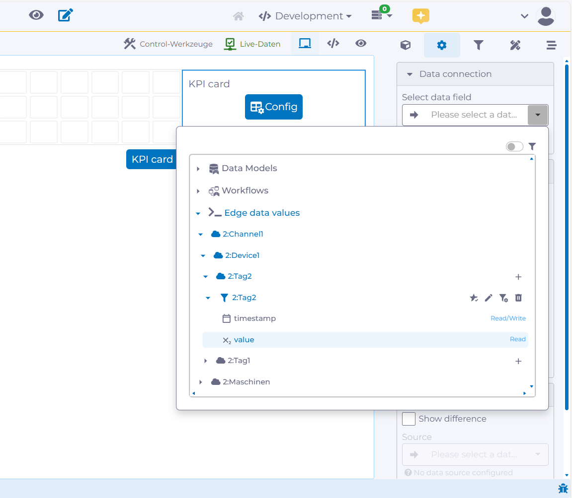 Data Visualization with manubes: Select the Data Source for an Element