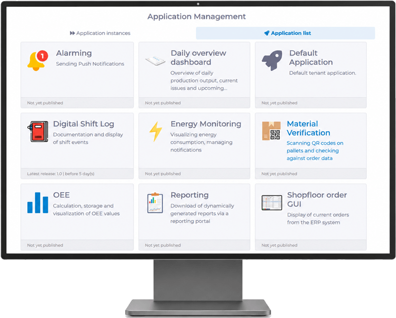 No-code application development and deployment with manubes