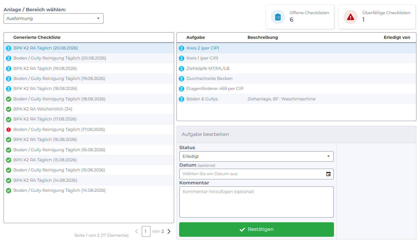Beispielapplikation: Checklisten-Verwaltung